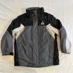 GERRY gray/black/white shell Jacket coat, No Hood Youth boy size S 7/8 Winter
